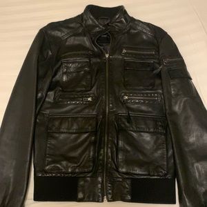 Mens 100% leather 7 Diamonds moto/biker jacket